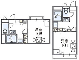 レオパレスヴィレッジ 1Kの間取図画像