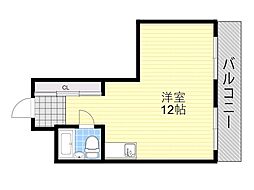 ハイツ衣笠 ワンルームの間取図画像