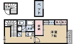 レオパレス五月丘 1Kの間取図画像