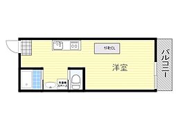 豊南ハイツ ワンルームの間取図画像