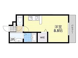 アンプルールフェールSHIBATA ワンルームの間取図画像