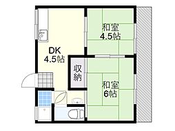 メイプルハイツ 2DKの間取図画像