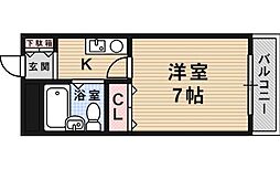 キャピタル2 1Kの間取図画像