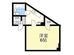 槻木ハイツ 1Kの間取図画像