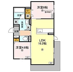 D-residence荘園B 2LDKの間取図画像