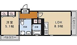 マーベラス箕面 1LDKの間取図画像