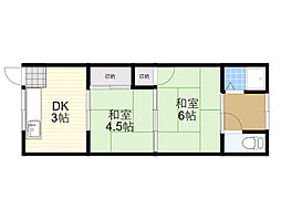 ハイツ・フォー 2DKの間取図画像