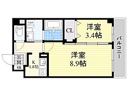 アクアライブラ 2Kの間取図画像