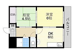ローズハイツ 2DKの間取図画像