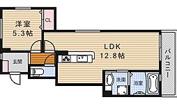 クレイドル 1LDKの間取図画像