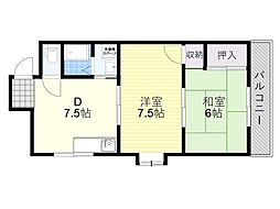 ダイアマンション 2DKの間取図画像