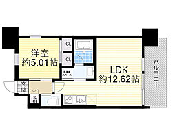 プレジオ三国EURO 1LDKの間取図画像