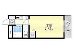 竹永ハイツ 1Kの間取図画像