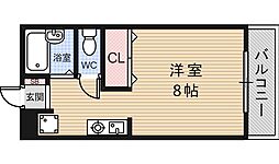 プランドール 1Kの間取図画像