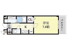 ヴェールシュマン 1Kの間取図画像