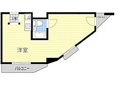 グローバル槻木 ワンルームの間取図画像