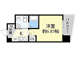 セレニテ江坂ルフレ 1Kの間取図画像