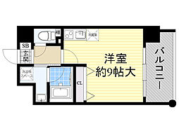 ルーヴェンブルン豊津 ワンルームの間取図画像