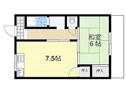 ナカムラニューハイツ 1DKの間取図画像