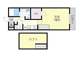 ル・クラージュ花屋敷 1Kの間取図画像