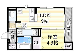 D-room石橋 1LDKの間取図画像