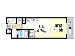 ガレリア大阪空港 1DKの間取図画像
