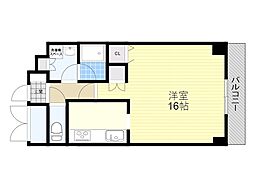 桃山台アルビラ 1Kの間取図画像