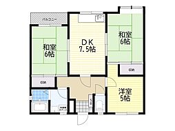 百樂マンション 3LDKの間取図画像