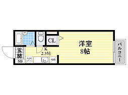 ソレーユ箕面 ワンルームの間取図画像