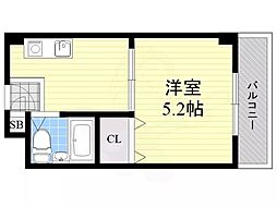 シルフィード 1Kの間取図画像