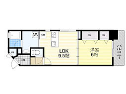 アルシェTARUMI 1LDKの間取図画像