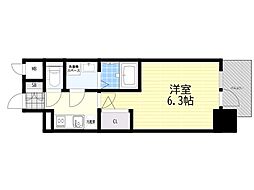 豊中市日出町1丁目マンション 1Kの間取図画像