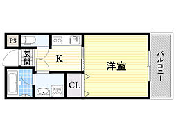 ヴィラ・リーセント 1Kの間取図画像