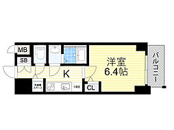 S-RESIDENCEESAKA 1Kの間取図画像