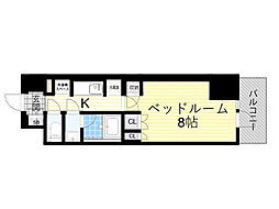 COMFORIA江坂 1Kの間取図画像
