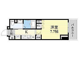 COMFORIA江坂 1Kの間取図画像
