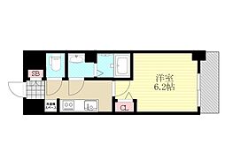 プレサンスブルーム東三国 1Kの間取図画像