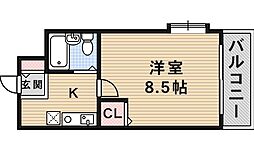 レディースイン石橋 1Kの間取図画像