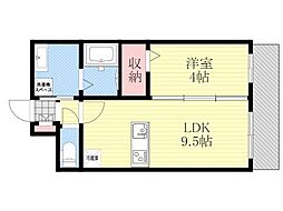 S-RESIDENCE東三国amante 1LDKの間取図画像