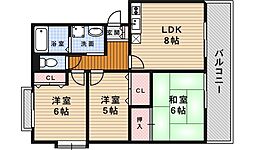 パークサイドN 3DKの間取図画像