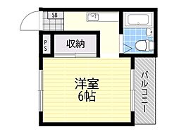 ライフかも ワンルームの間取図画像