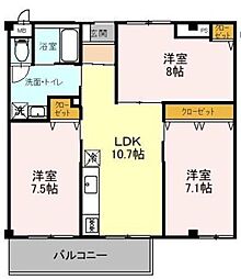 ソレーユ関西 3LDKの間取図画像