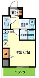 ONLYONEキセラタウンII ワンルームの間取図画像
