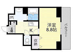 arriate北桜塚 1Kの間取図画像