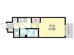 プレサンス大阪三国ネオス 1Kの間取図画像