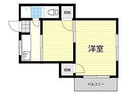 第2アカシアマンション 2Kの間取図画像