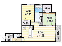 ガーデンパレス箕面A 2LDKの間取図画像