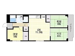 杉谷パークマンション 3LDKの間取図画像