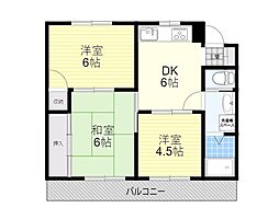 マナスハイツ 3DKの間取図画像