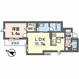 HinoSolare 1LDKの間取図画像